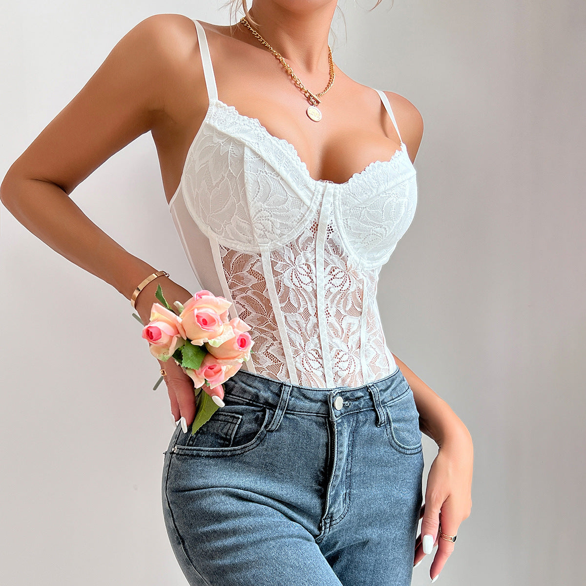 body dentelle blanc