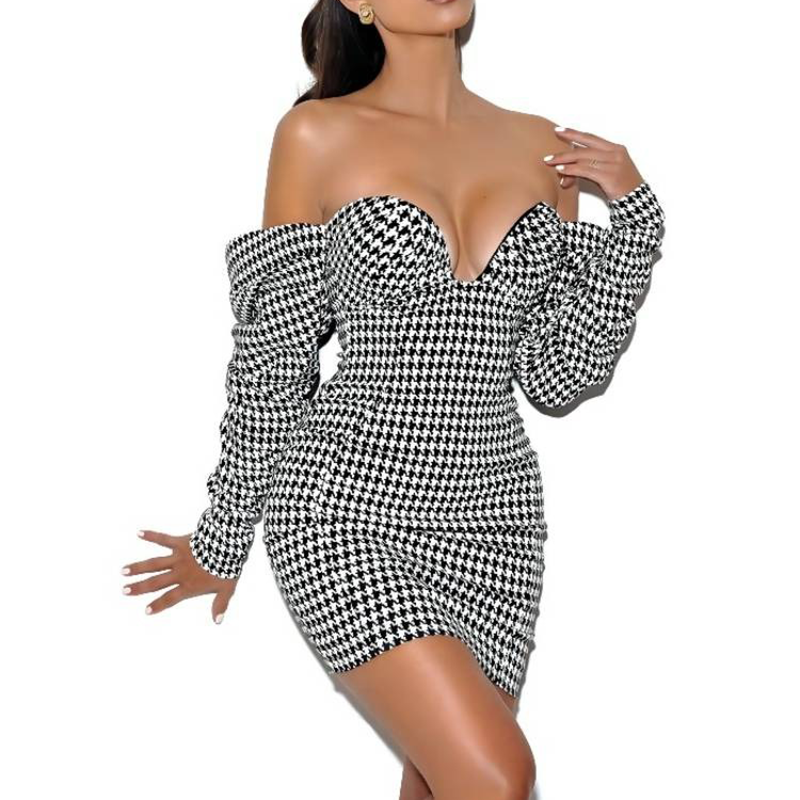 Robe courte en noir et blanc