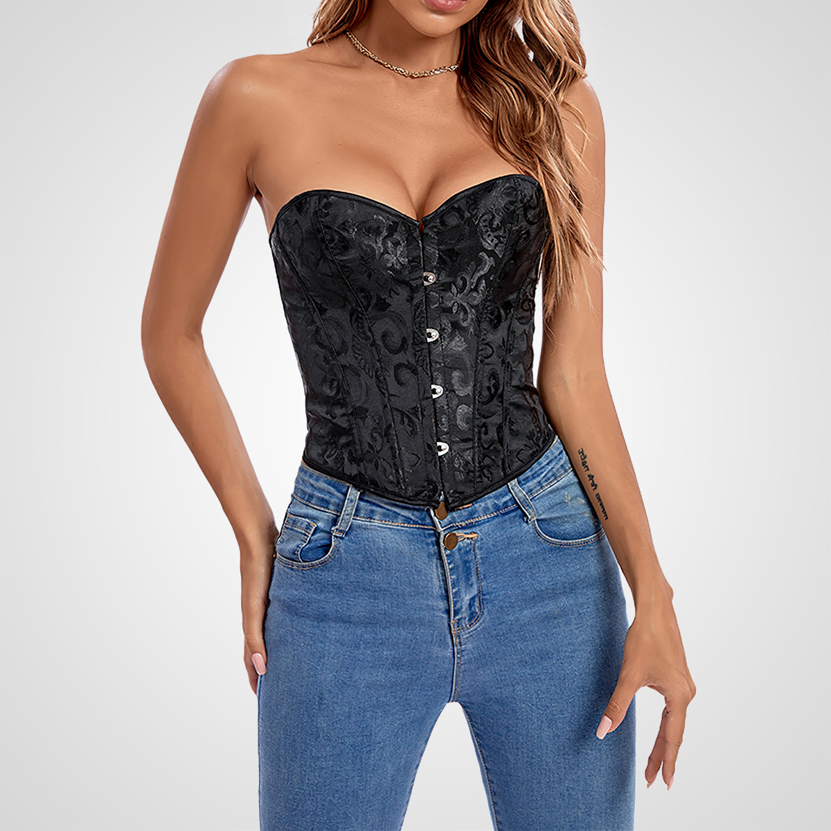 bustier corset court noir