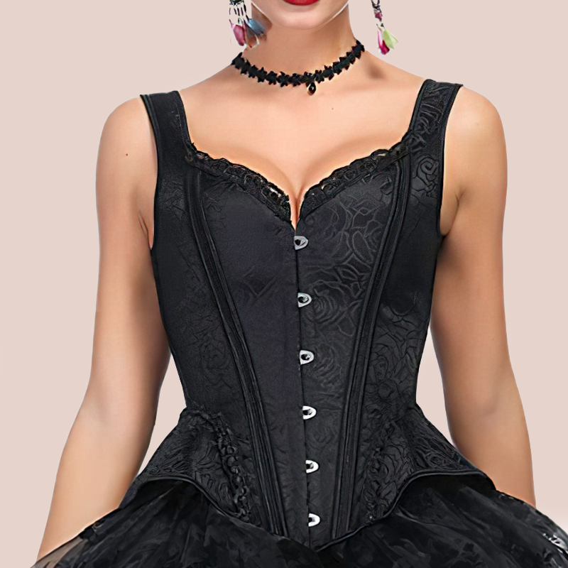 corset noir avec bretelles