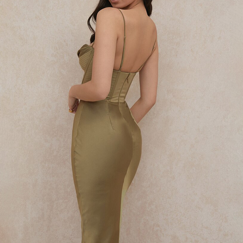 robe verte soirée glamour