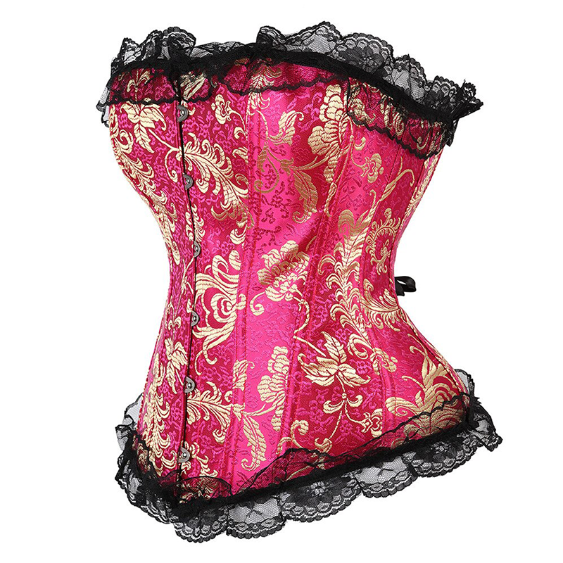 Corset élégant rose et doré