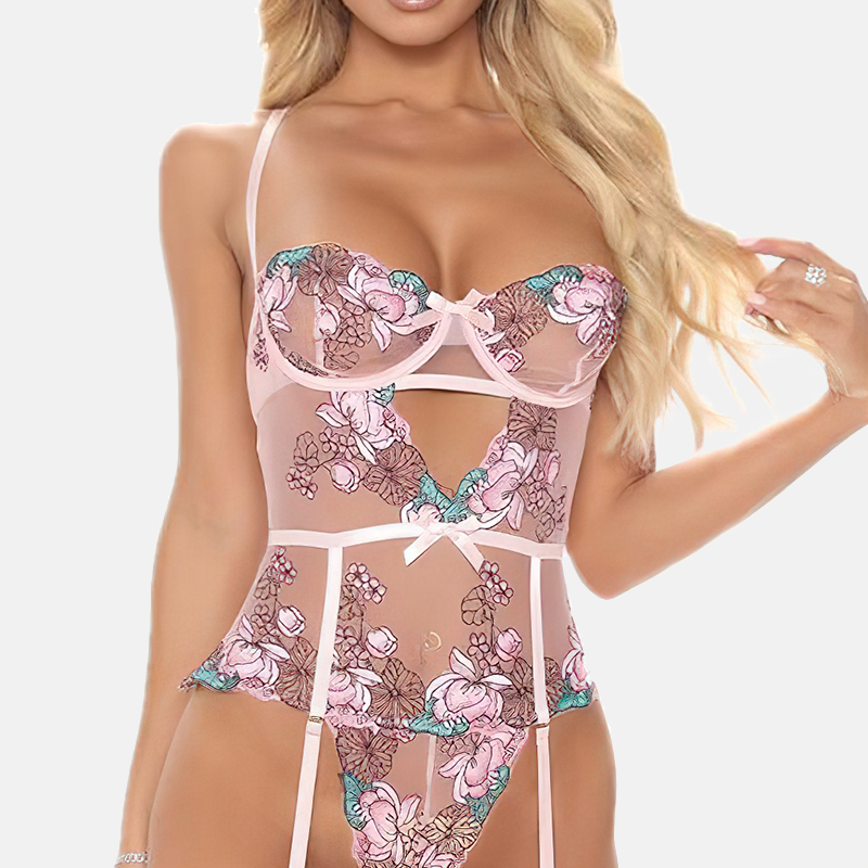 Guêpière rose élégante