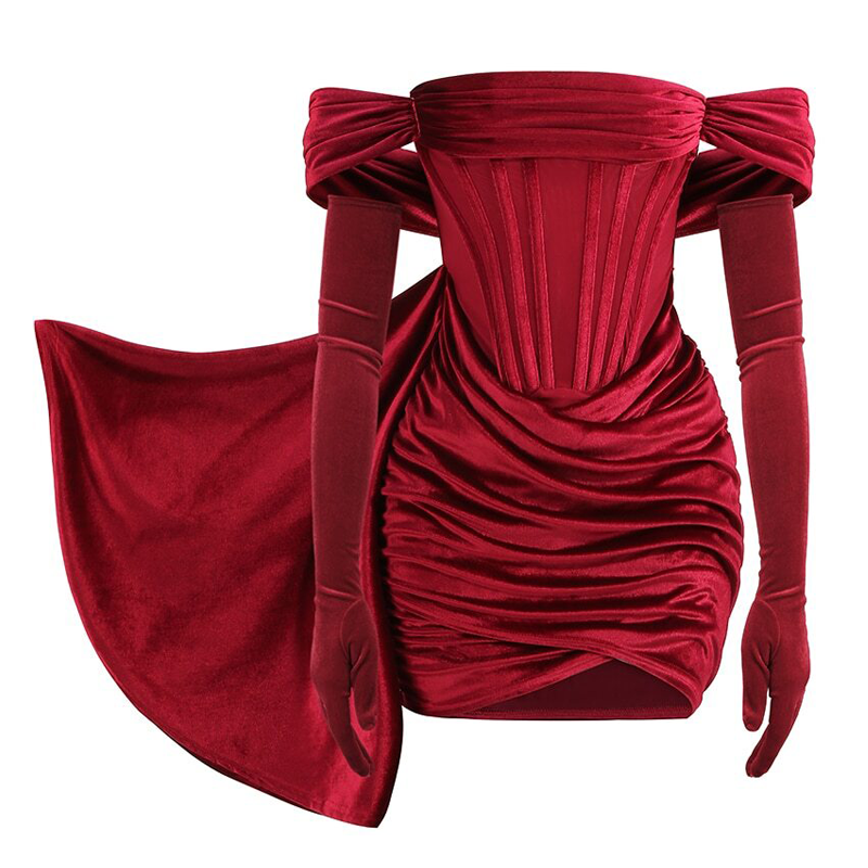 Robe bustier en velours