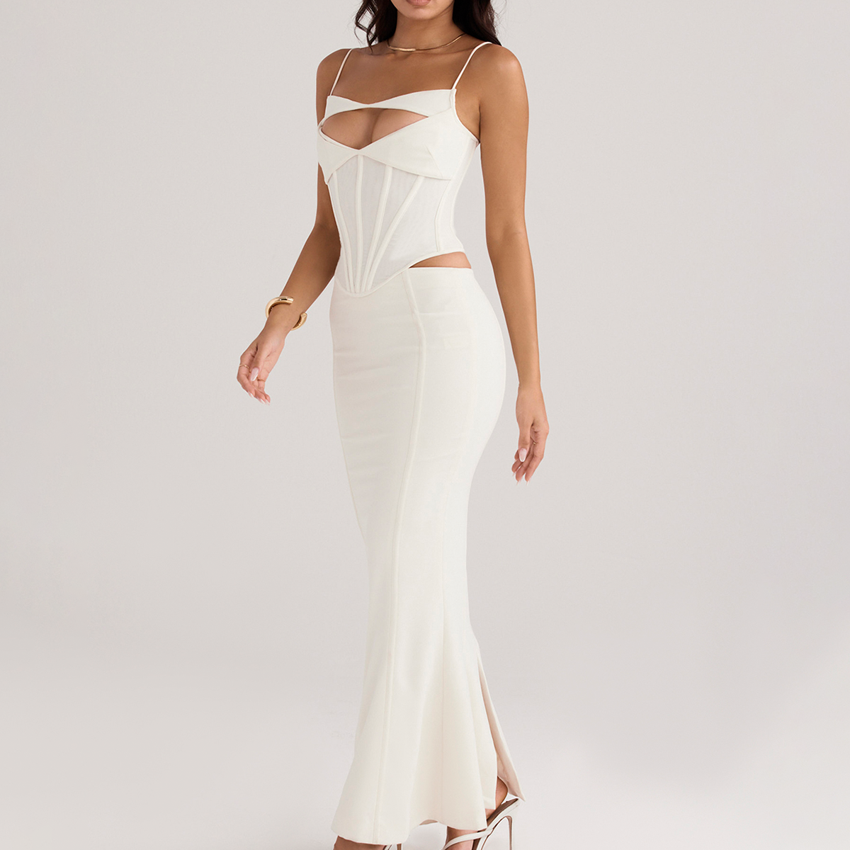 Robe avec bretelles blanche