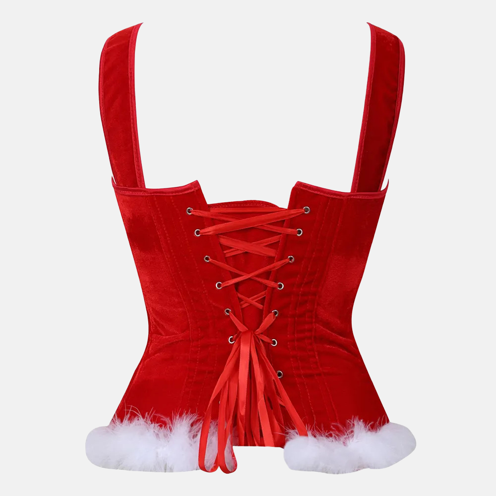 Tenue élégante rouge de style bustier